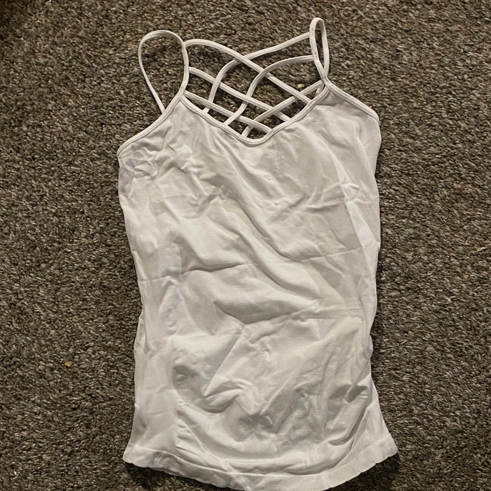 Chic White Women's Camisole with Strappy Design
